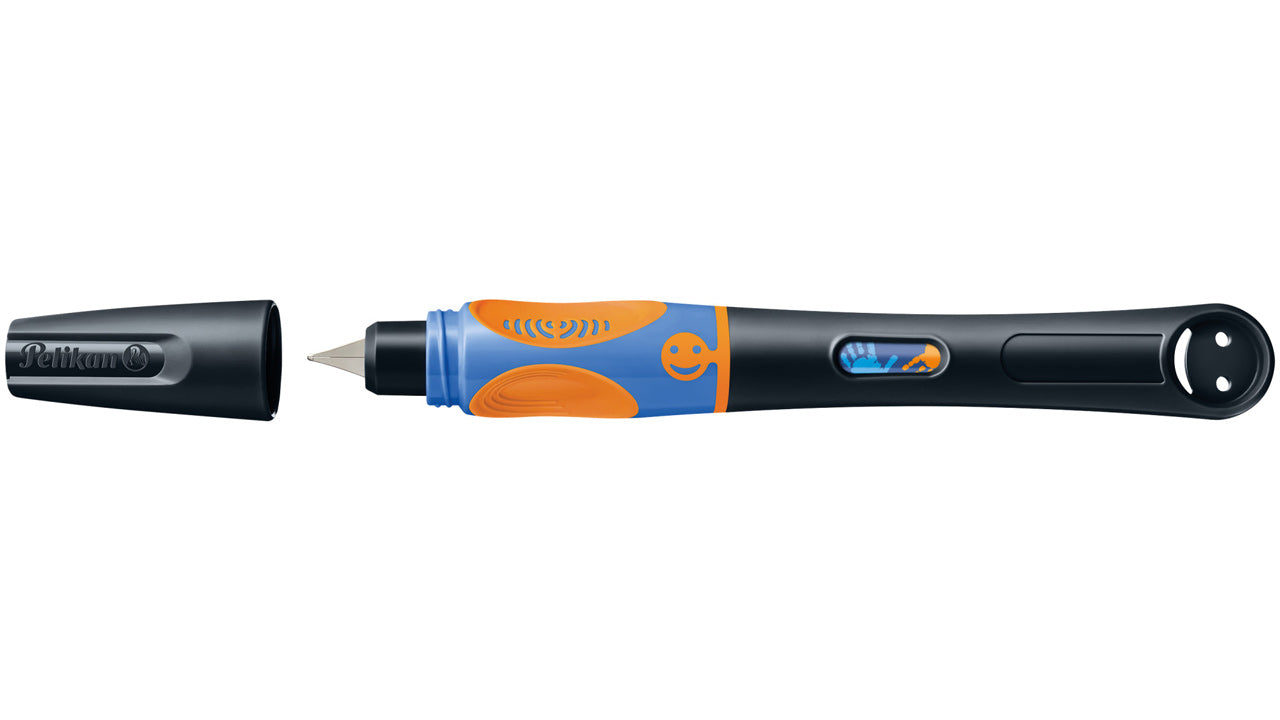 Pelikan-Griffix-Fueller-820349-neon-Black-Rechtshaender-Kappe-offen-lafueliki