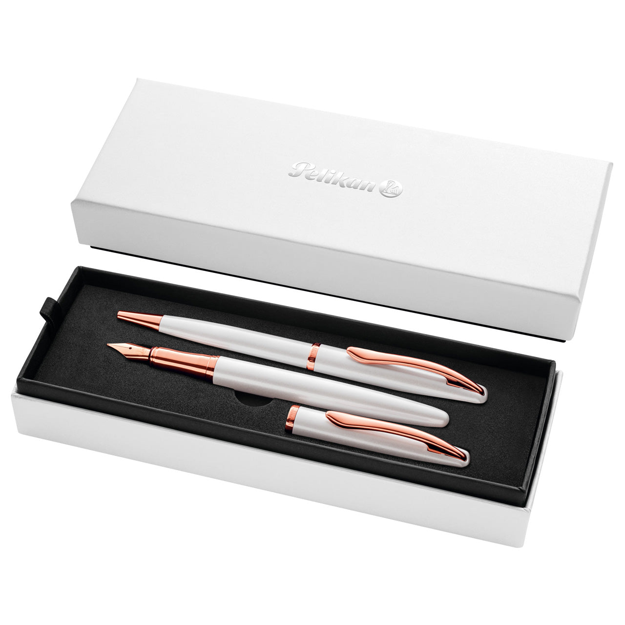 Pelikan-Jazz-Noble-Elegance-pearl-rose-Set-Fuellhalter-und-Kugelschreiber-im-Etui-offen-online-kaufen-lafueliki