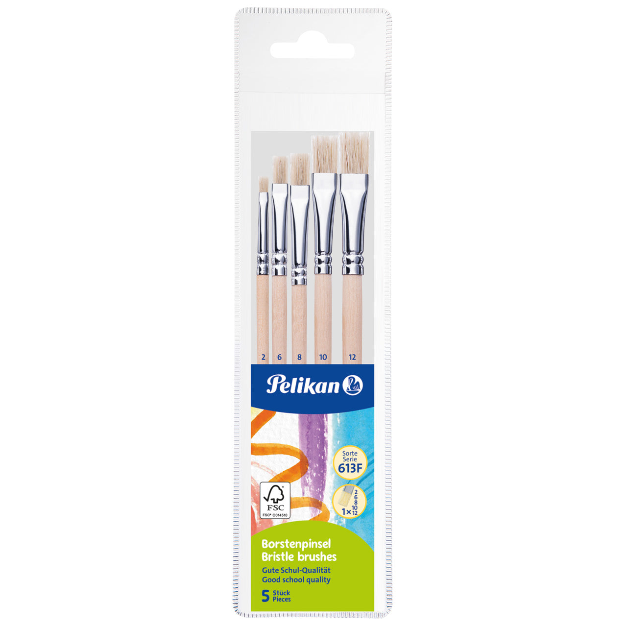 Pelikan-Pinsel-Starter-Set-mit-5-Borstenpinseln-701532-ovp-kaufen-lafueliki