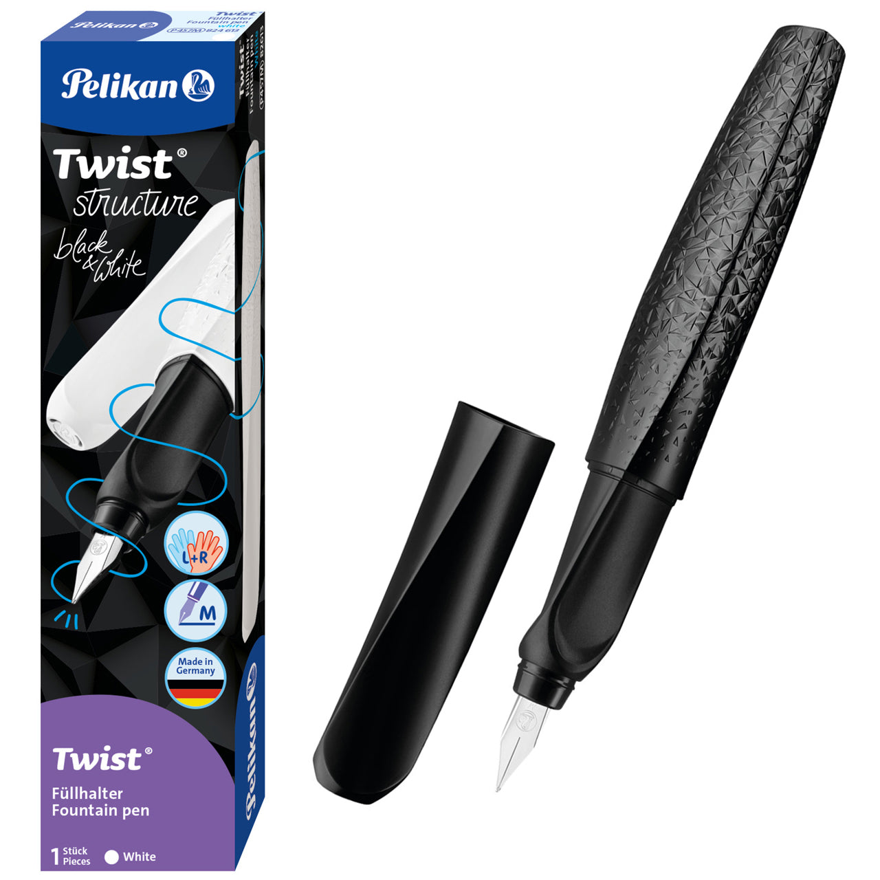 Pelikan-Twist-Fueller-structure-weiss-schwarz-schulfueller-onlinekaufen-lafueliki