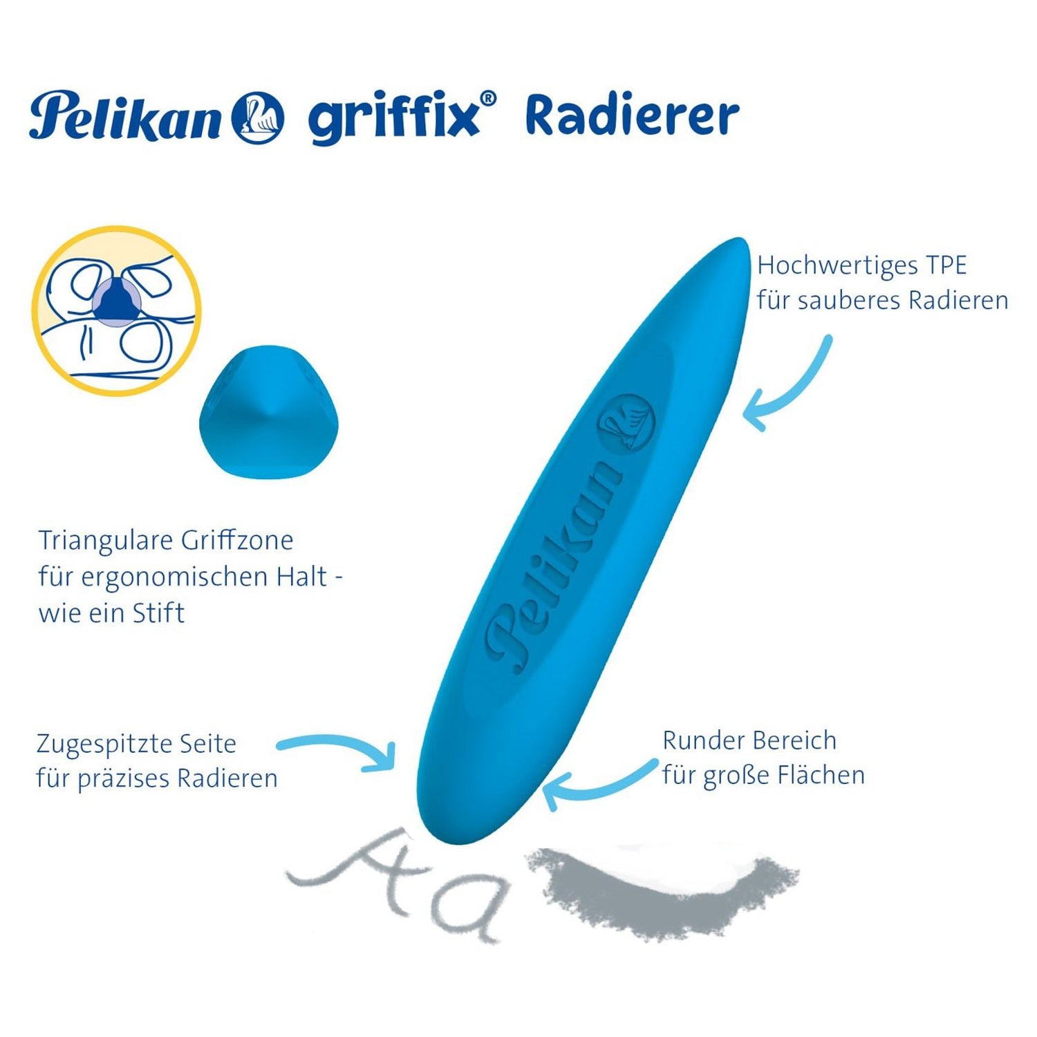 Pelikan griffix Schreiblernset Rechtshänder · Bleistift B · Radierer · Anspitzer