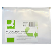 Q-CONNECT Dokumentenhülle mit Zip · Premium · A4 · transparent