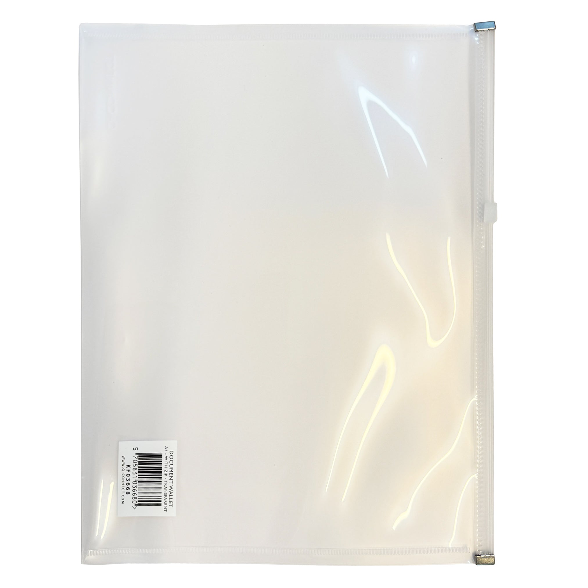 Q-CONNECT Dokumentenhülle mit Zip · Premium · A4 · transparent