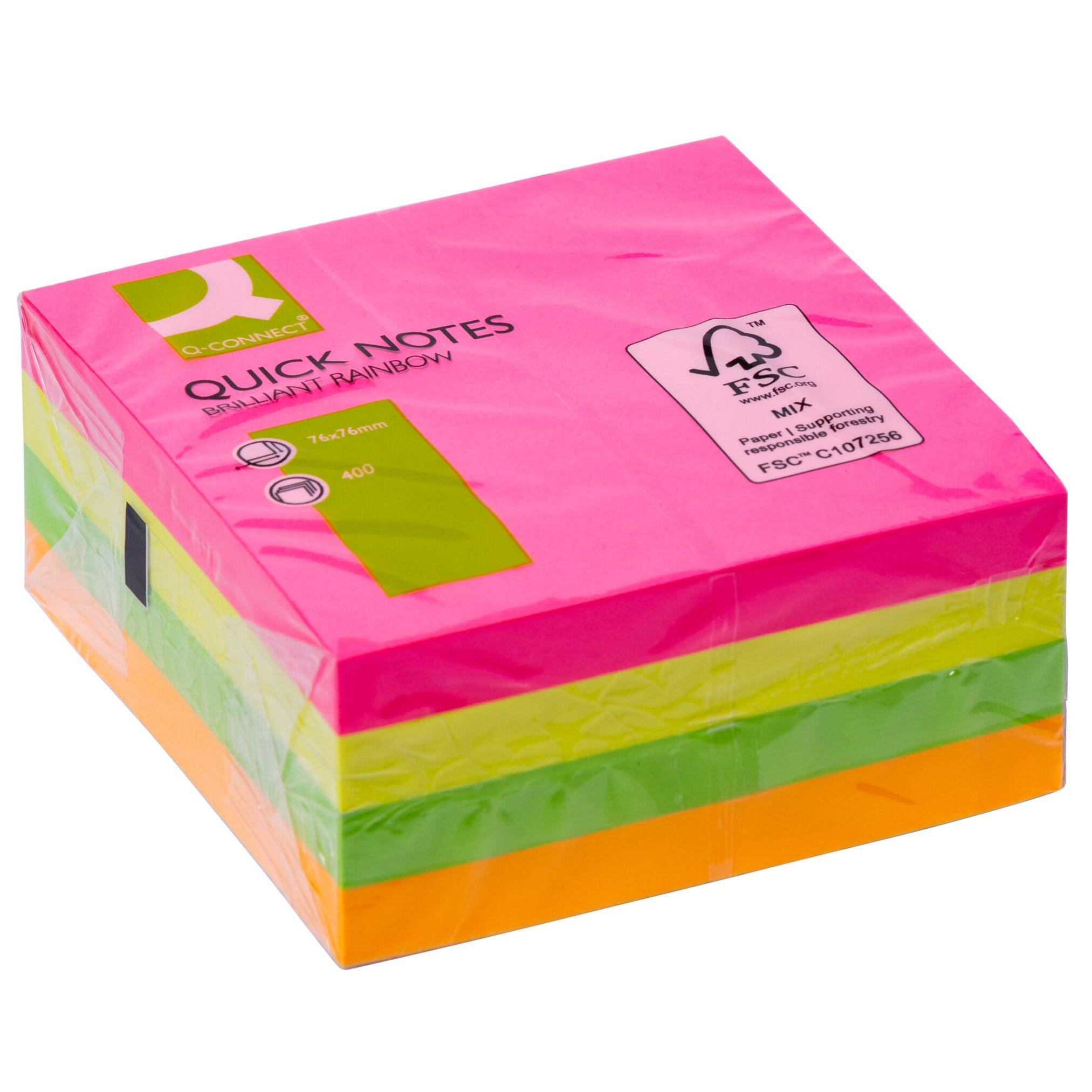 Q-Connect Quick Notes · Haftnotizwürfel · 400 Blatt · 76 x 76 mm
