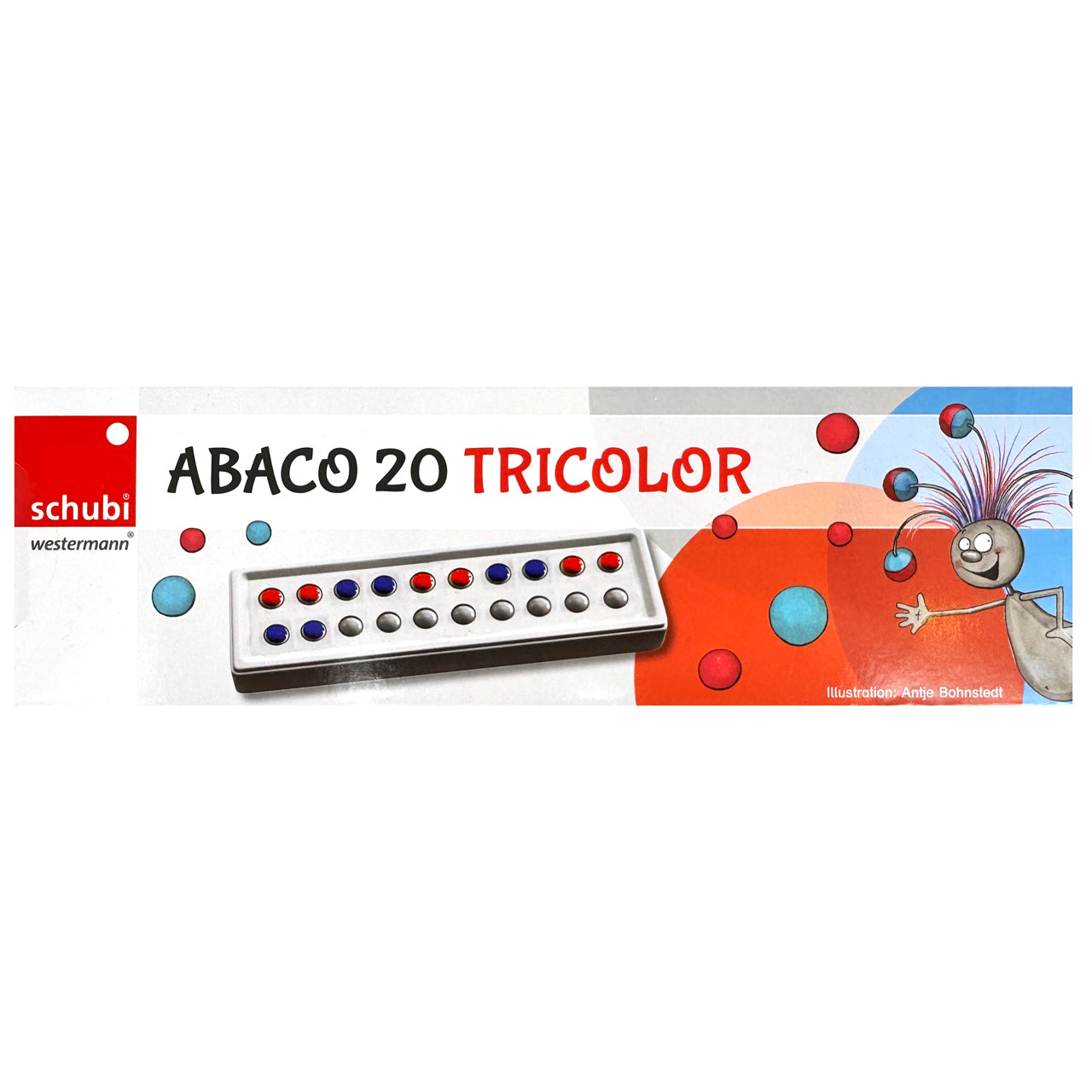 SCHUBI-Abaco-20-Modell-TRICOLOR-3-Farben-Kugeln-rot-blau-grau-ovp-lafueliki