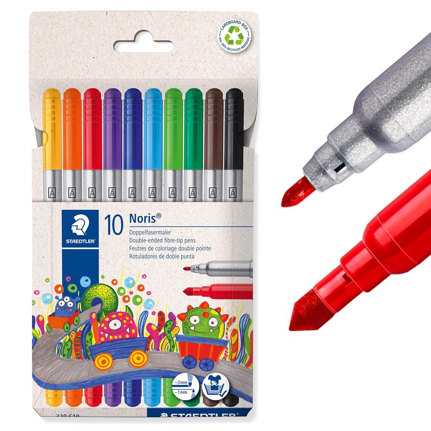 STAEDTLER Noris Doppelfasermaler 10er Set · dünn + dick