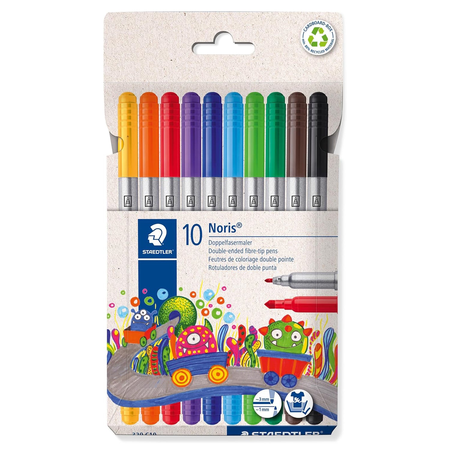 STAEDTLER Noris Doppelfasermaler 10er Set · dünn + dick