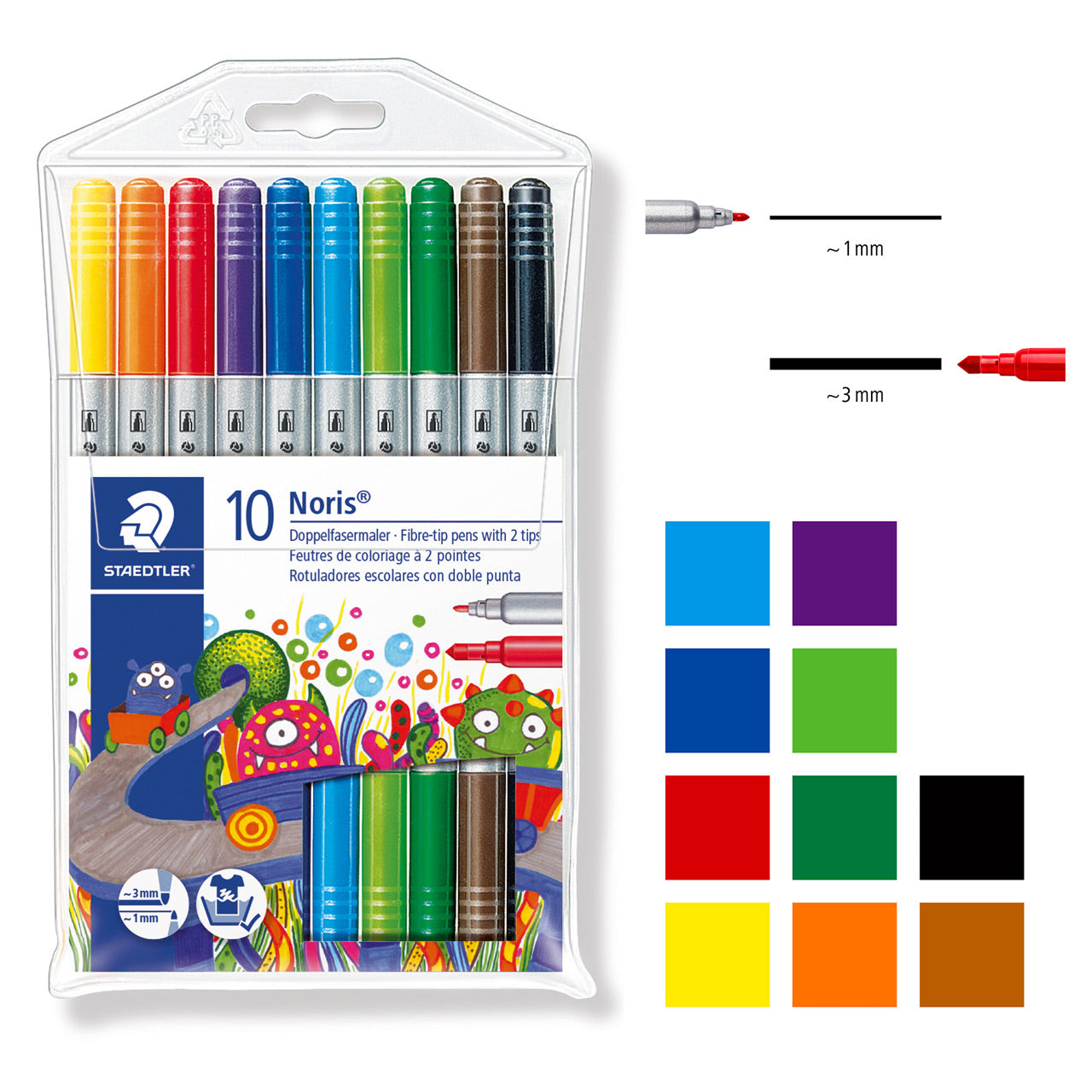STAEDTLER-Noris-Grundausstattung-fuer-die-Federmappe-Schreibset-Malset-noris-doppel-fasermaler-lafueliki