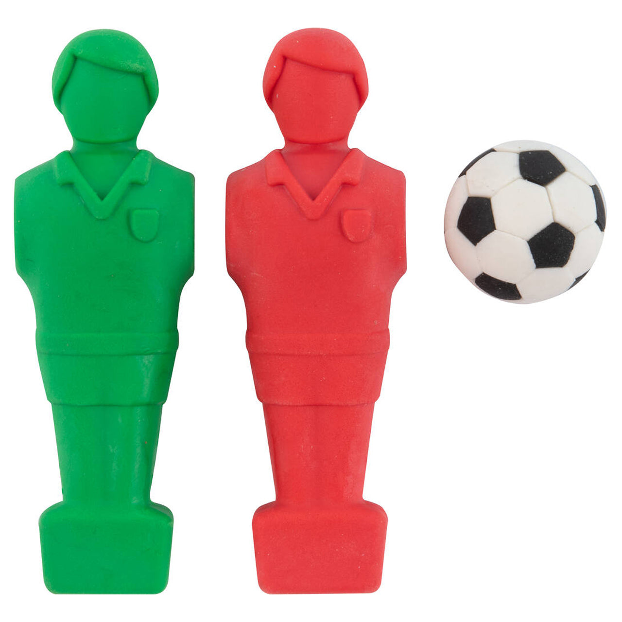 STYLEX Fußball Stiftaufstecker Radiergummi-Set · 3-teilig · Kickerfiguren & Fußball
