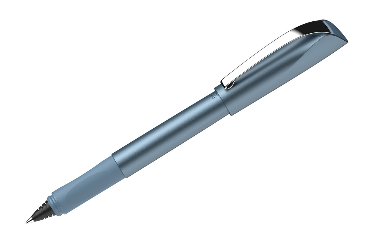 Schneider-Tintenroller-Ceod-Shiny-blue-blau-mit-metallspitz-186223-kappe-auf-stift-lafueliki