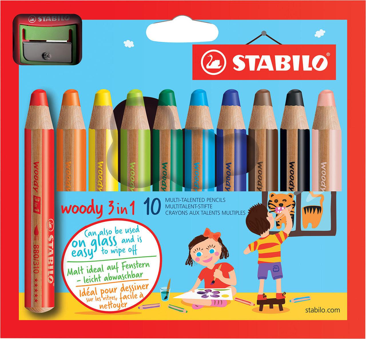 Stabilo-Woddy-3-in-1-mit-RH-Spitzer-10er-Set