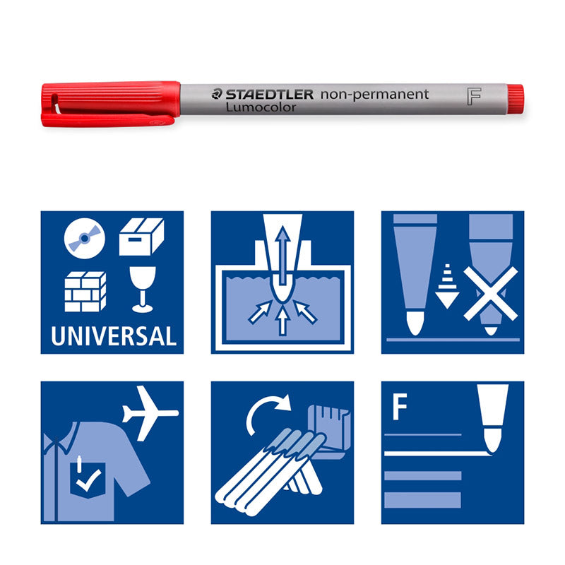 Staedtler-Lumocolor-non-permanent-Folienstift-schule-F-rot