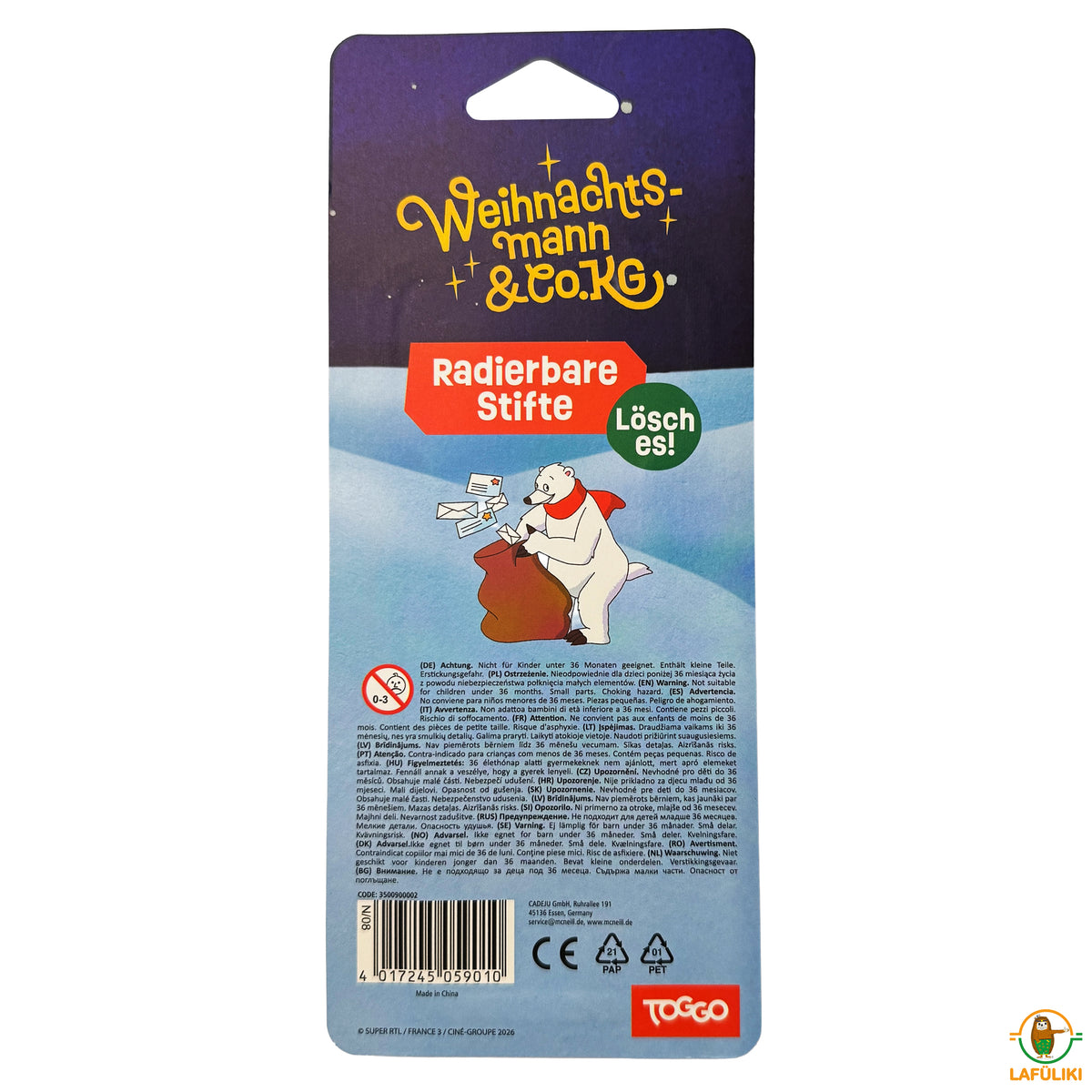 Weihnachtsmann & Co. KG Radierbare Stifte · 2er-Set