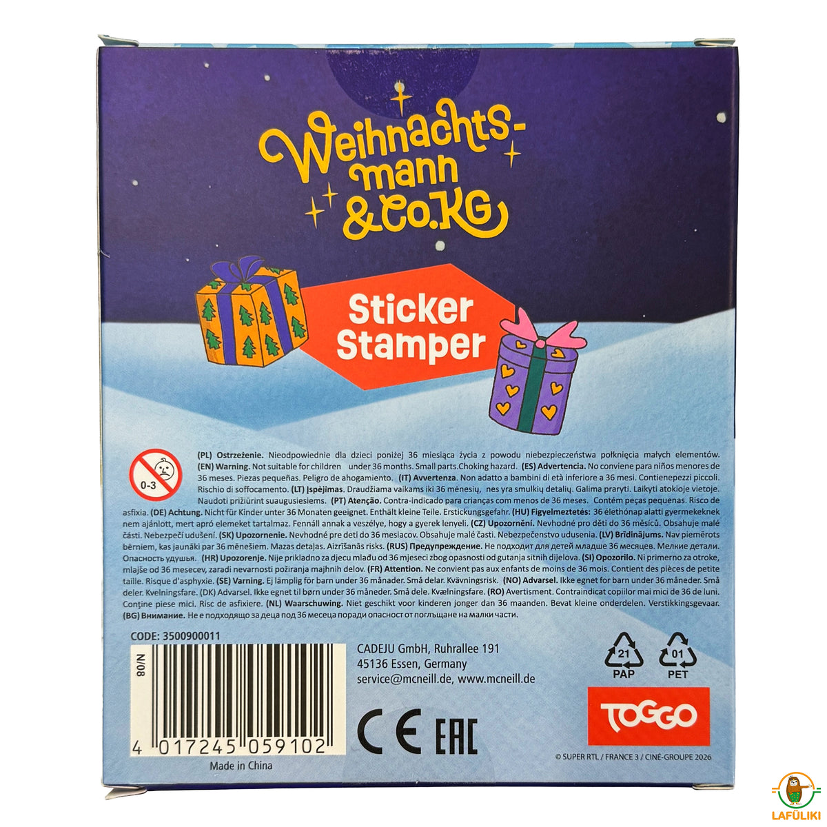 Weihnachtsmann & Co. KG Aufkleber-Stamper · 150 Weihnachtssticker