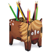 Werkhaus-Stiftebox-Stiftehalter-Kinder-Pony-Pferd-braun-Holz-WE7115-lafueliki