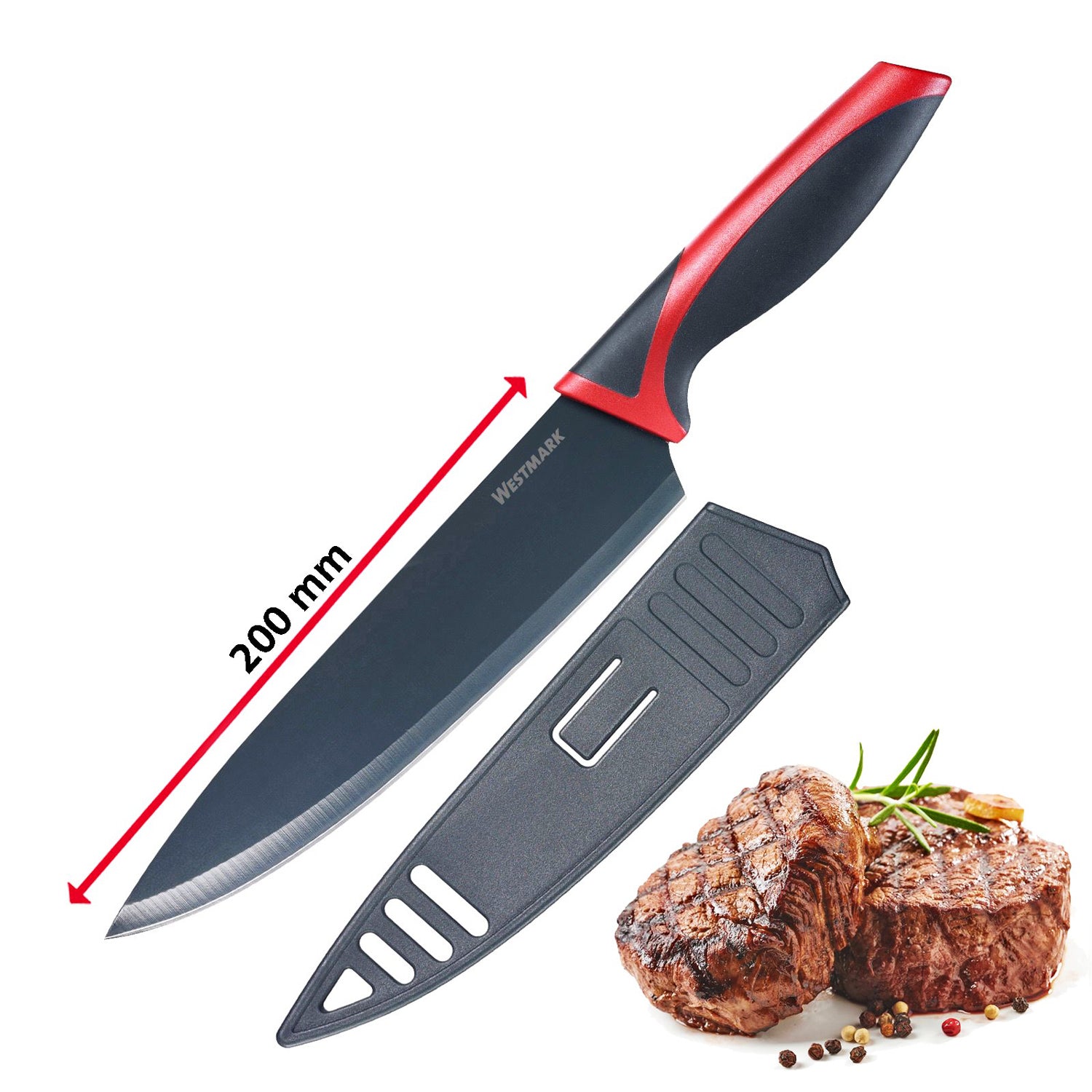 Westmark Chefmesser · 20 cm · antihaft · V-Schliff · inkl. Klingenschutz