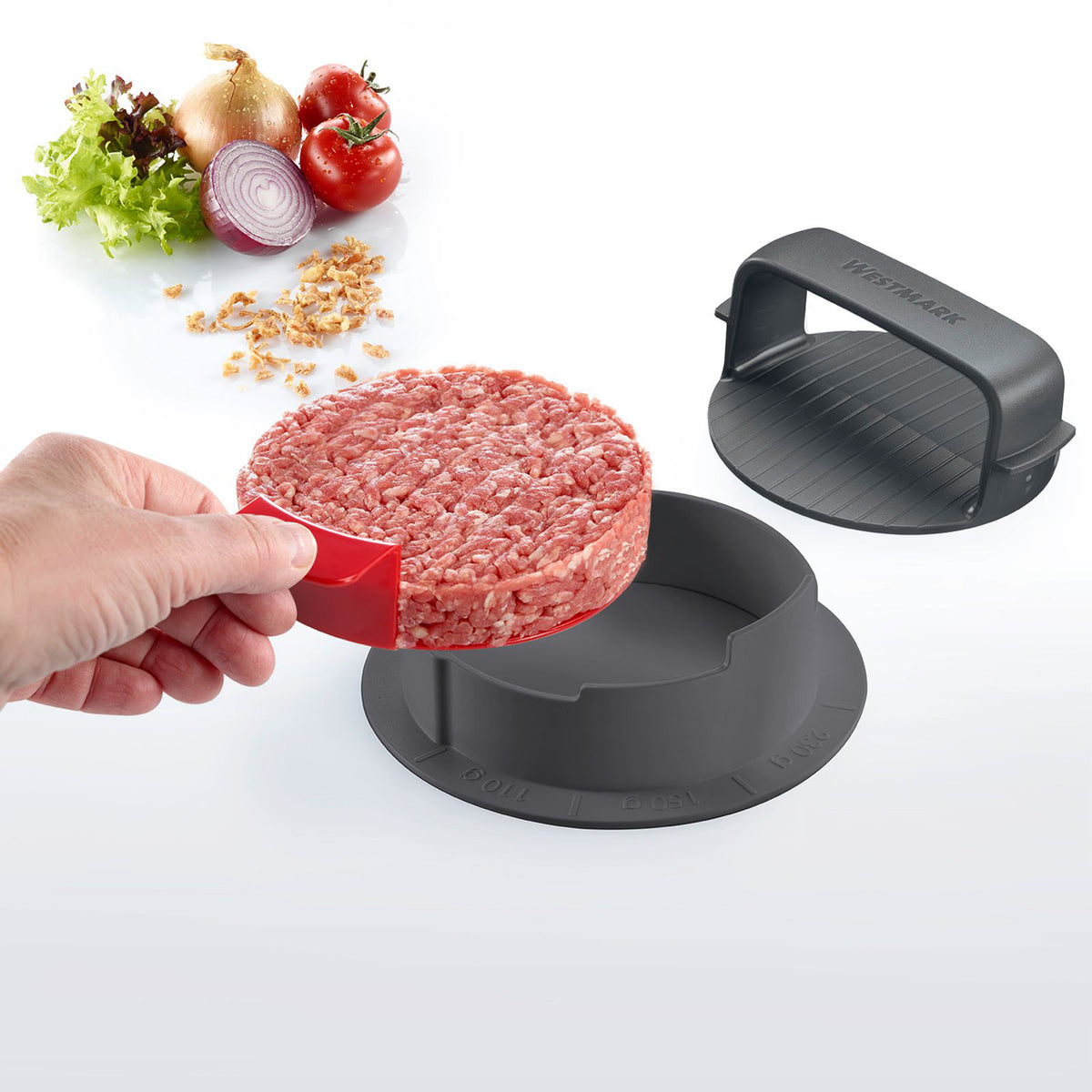 Westmark-Hamburgermaker-Vario-Plus-verstellbar-offen-Patty-anwendung-62352260-lafueliki