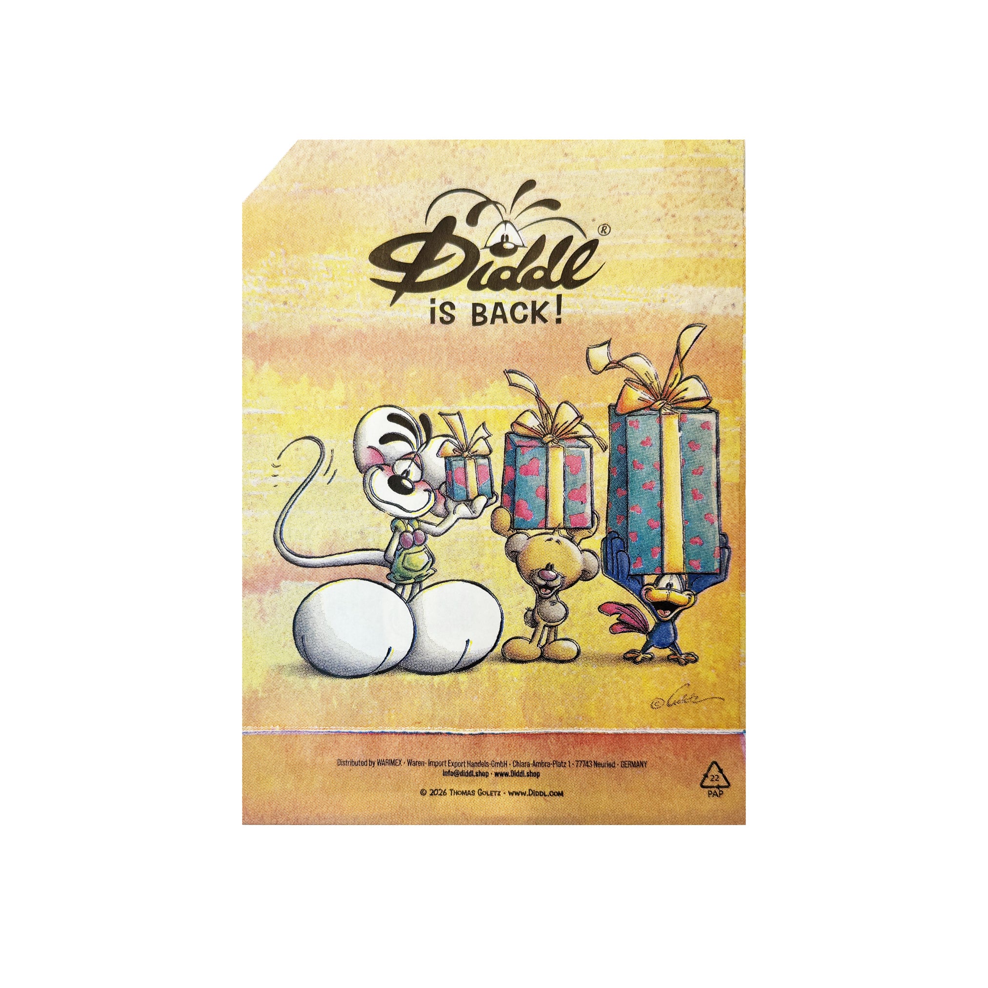 Diddl Geschenkbeutel klein · gelb · Diddl, Pimboli & Ackaturbo
