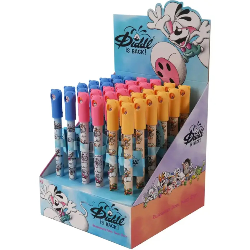Diddl radierbarer Gelstift · mit Diddl-Motiven & Stiftaufstecker