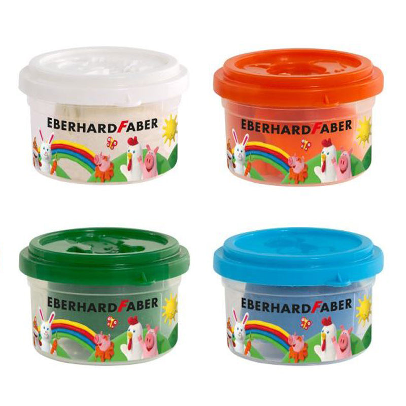 EBERHARD FABER Spielknete · 4er Set · 4x50 g · inkl. 2 Werkzeuge · Sonderfarben