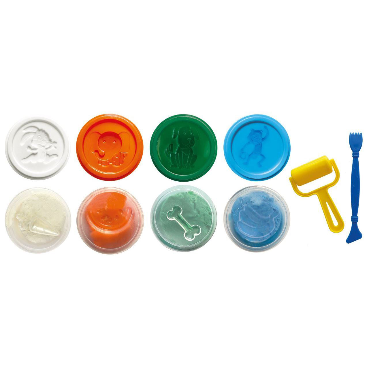 EBERHARD FABER Spielknete · 4er Set · 4x50 g · inkl. 2 Werkzeuge · Sonderfarben