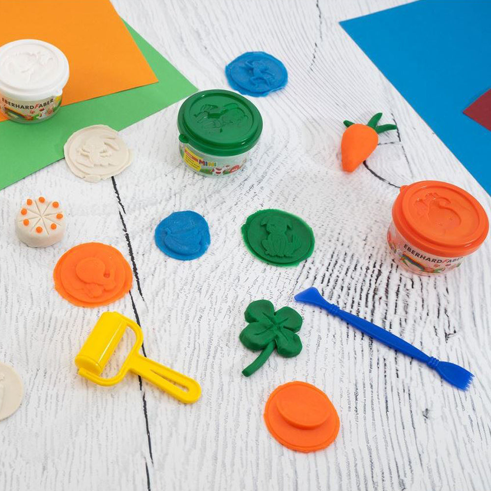 EBERHARD FABER Spielknete · 4er Set · 4x50 g · inkl. 2 Werkzeuge · Sonderfarben